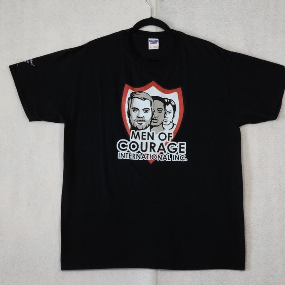 Jerzees Dri-Power Men of Courage Short Sleeve T-Shirt, Men Size L, EUC